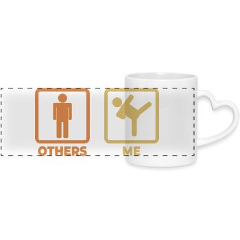 Karate Stick Figures - Panoramic mug with heart handle - white - Front