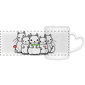 Petits hamsters - Mug panoramique avec anse en forme de cœur - blanc - Devant