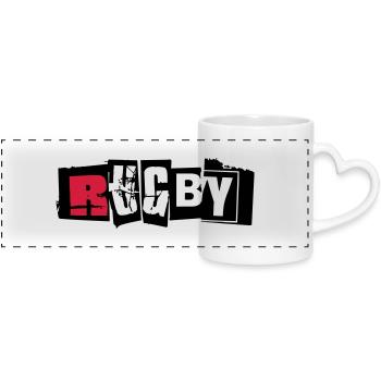 rugby 2 - Panoramic mug with heart handle - white - Front