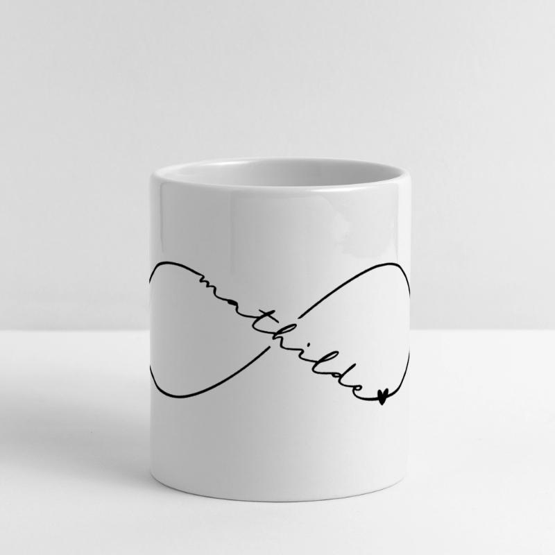 Mathilde Name Infinity Symbol Panoramic mug with heart handle