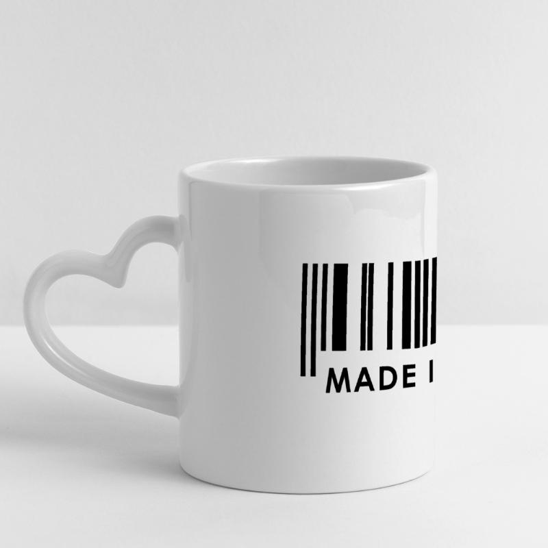 Bar Code "Made in Norway" Panoramic mug with heart handle