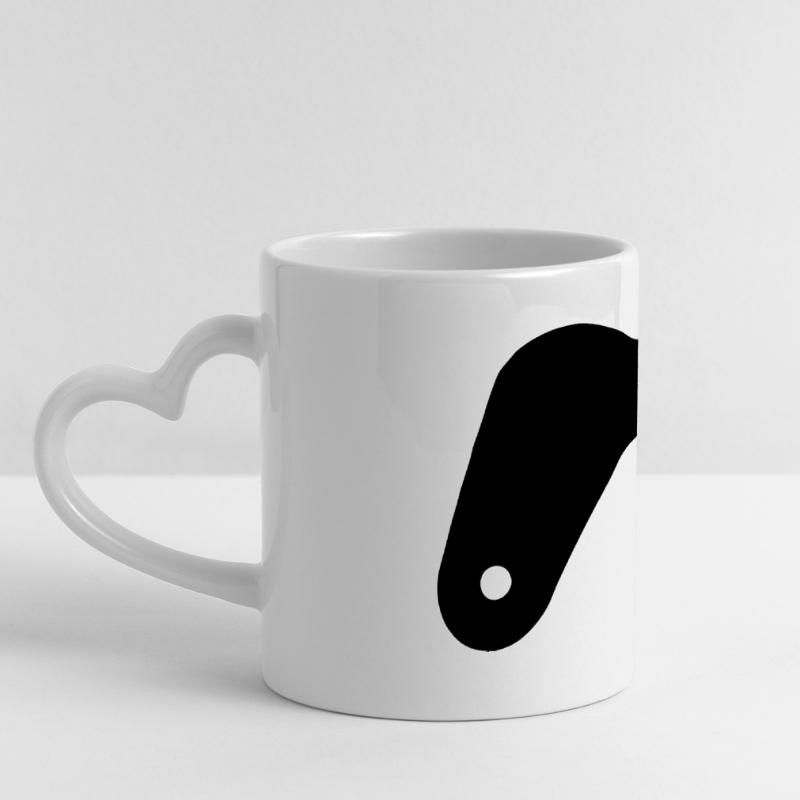 Oldtimer tractor ignition key Panoramic mug with heart handle