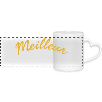 Best Dad Family Gift - Panoramic mug with heart handle - white - Front