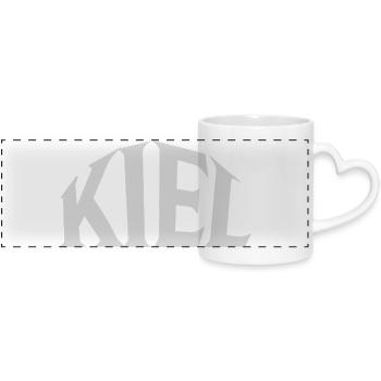 Keel - Panoramic mug with heart handle - white - Front