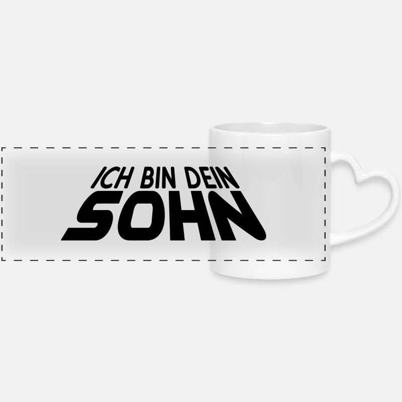 Ich bin dein SOHN 3D (1c) - Panoramic mug with heart handle - white
