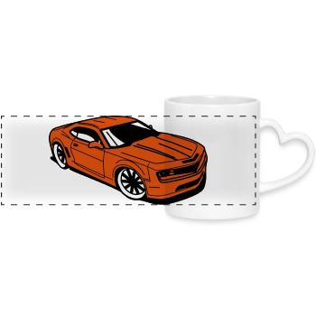 Voiture de sport camaro - Mug panoramique avec anse en forme de cœur - blanc - Devant