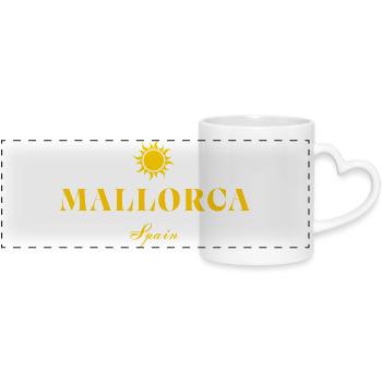 Mallorca Sun Vintage-Logo - Panoramatasse mit Herzhenkel - Weiß - Vorne