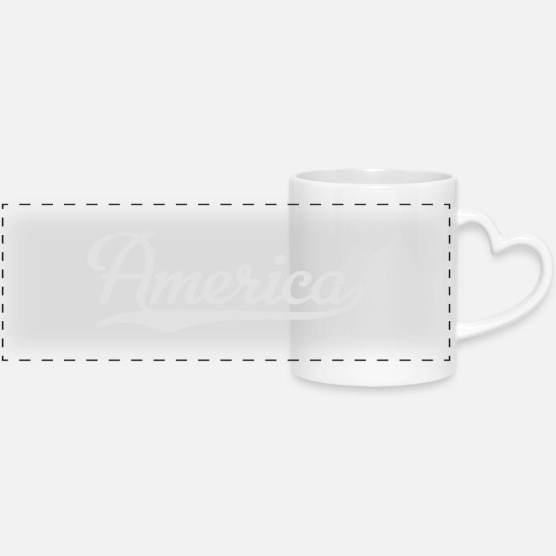 America - Panoramatasse mit Herzhenkel - Weiß