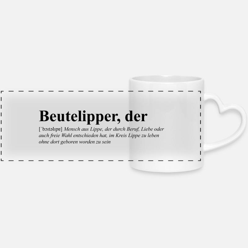 Bag Clipper - Dictionary - Panoramic mug with heart handle - white