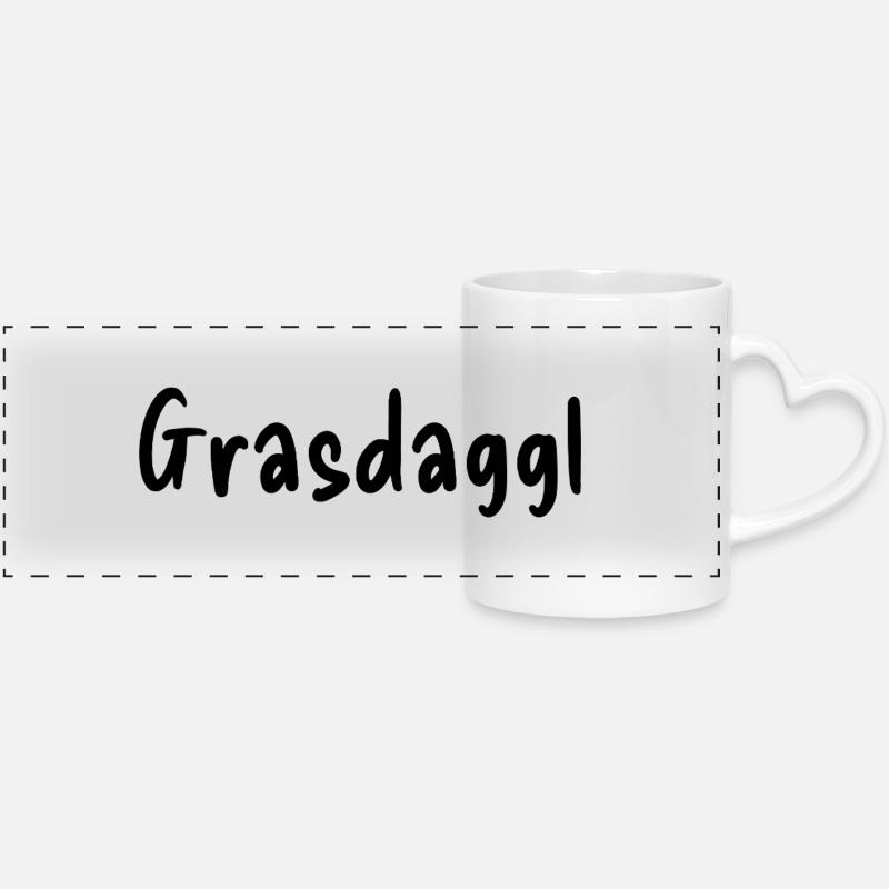 Grasdaggl - Panoramatasse mit Herzhenkel - Weiß