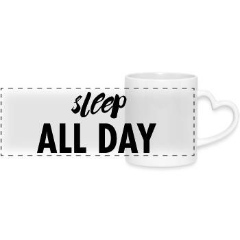 SLEEP ALL DAY - Mug panoramique avec anse en forme de cœur - blanc - Devant