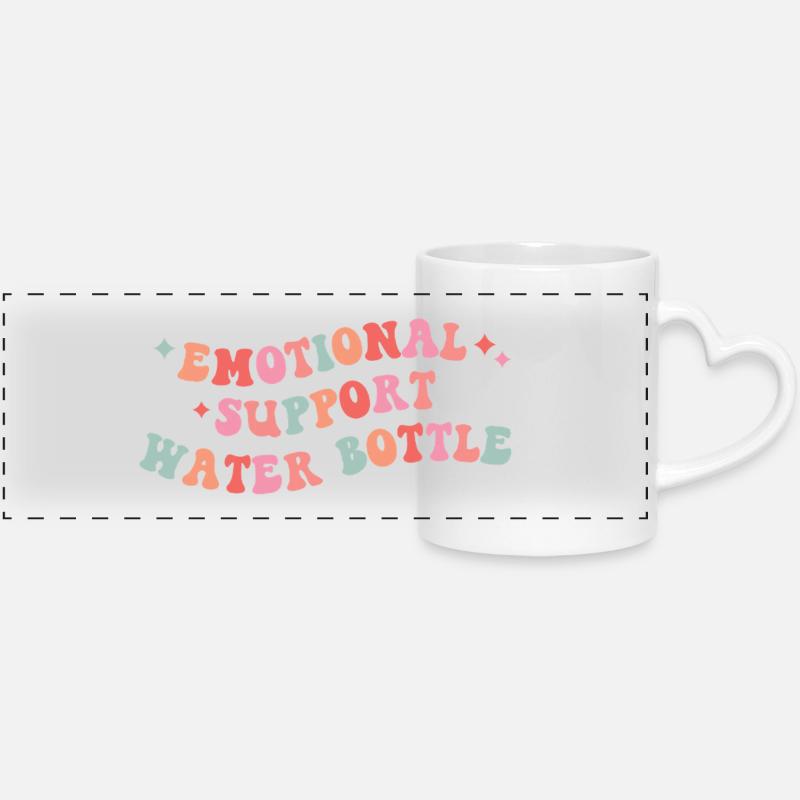 Conception de bouteille d’eau de soutien émotionnel - Mug panoramique avec anse en forme de cœur - blanc
