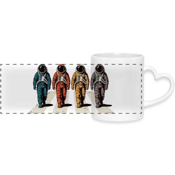 Astronaut Zebra Stripe Retro Space Astronaut - Mug panoramique avec anse en forme de cœur - blanc - Devant