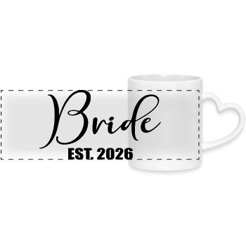 Mariée du minimalisme 2026 - Mug panoramique avec anse en forme de cœur - blanc - Devant