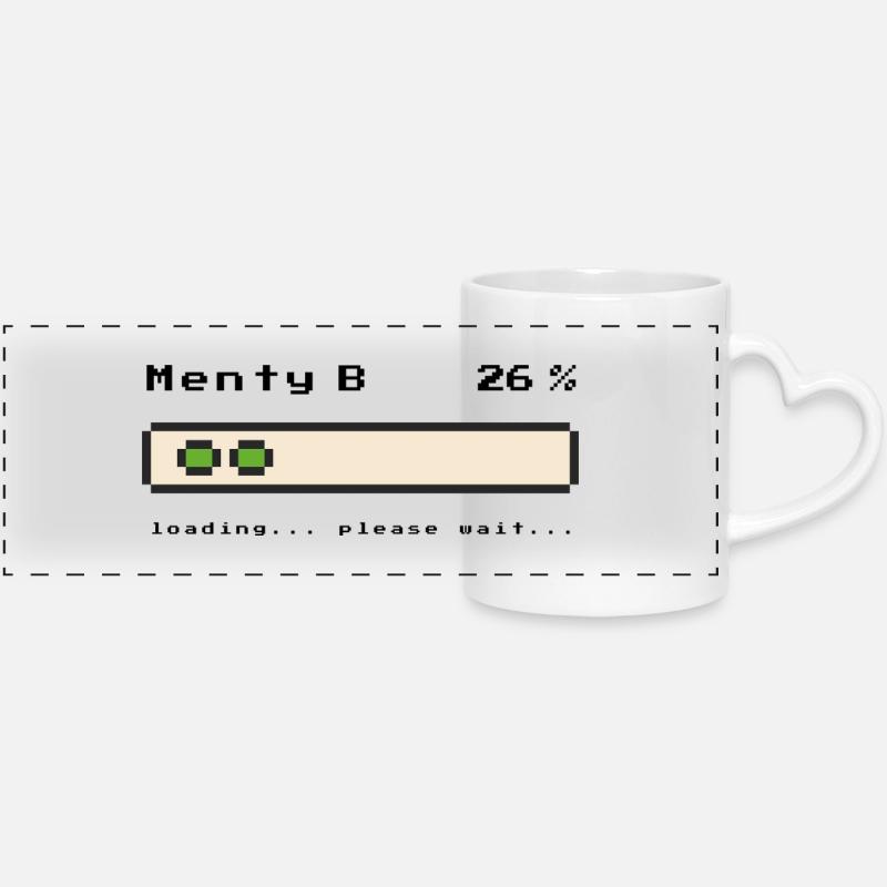 Menty B Loading | The crisis motive - Panoramic mug with heart handle - white