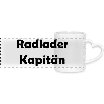 Radlader Kapitän - Panoramatasse mit Herzhenkel - Weiß - Vorne