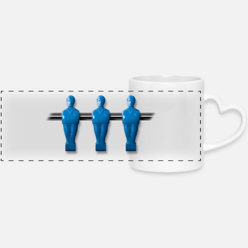 Soccer player - Panoramic mug with heart handle - white