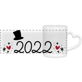 2022 - Panoramatasse mit Herzhenkel - Weiß - Vorne