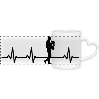 Hornist Pulse Rate ECG - Panoramic mug with heart handle - white - Front
