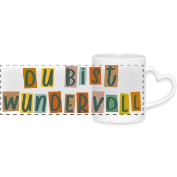 Tu es merveilleuse - Mug panoramique avec anse en forme de cœur - blanc - Devant