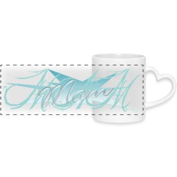 MOM Star - Panoramic mug with heart handle - white - Front