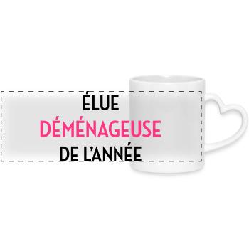 Mover Frachtführer Déménageur Déménagement - Panoramic mug with heart handle - white - Front