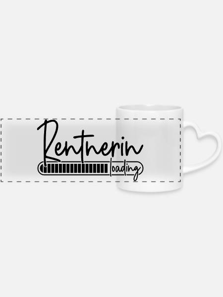 Rentnerin Loading - Panoramatasse mit Herzhenkel - Weiß