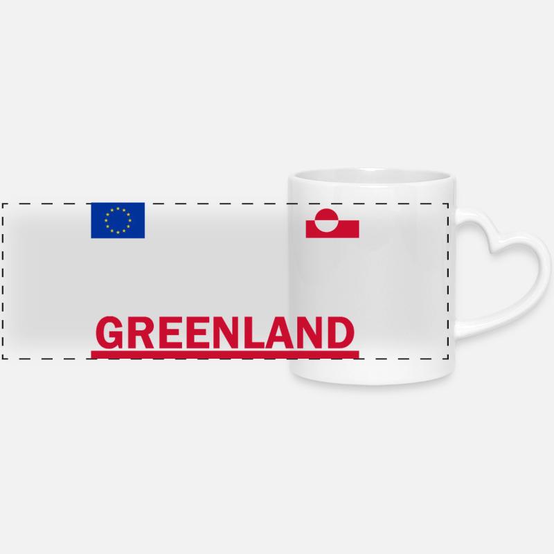 I support Greenland - Greenland - Panoramic mug with heart handle - white