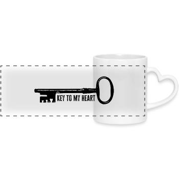 key to my heart - Panoramic mug with heart handle - white - Front