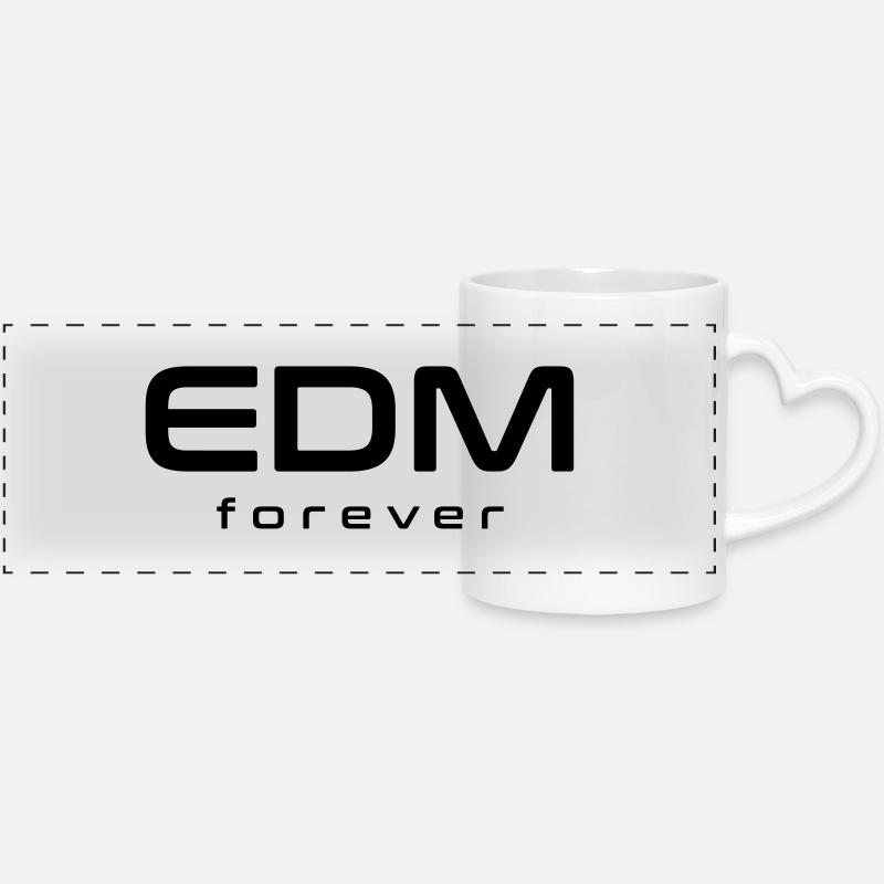 EDM pour toujours - Mug panoramique avec anse en forme de cœur - blanc