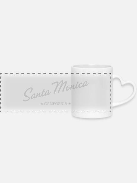 Santa Monica - Panoramatasse mit Herzhenkel - Weiß