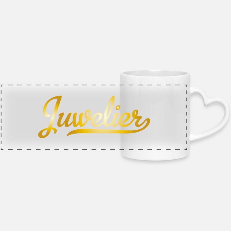 Jeweller - Panoramic mug with heart handle - white