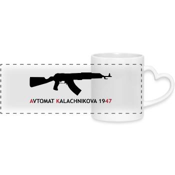 AK-47 - Mug panoramique avec anse en forme de cœur - blanc - Devant