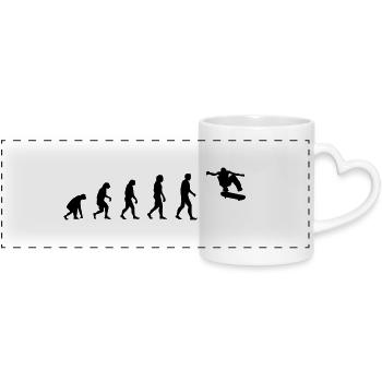 Evolution Skate - Panoramatasse mit Herzhenkel - Weiß - Vorne