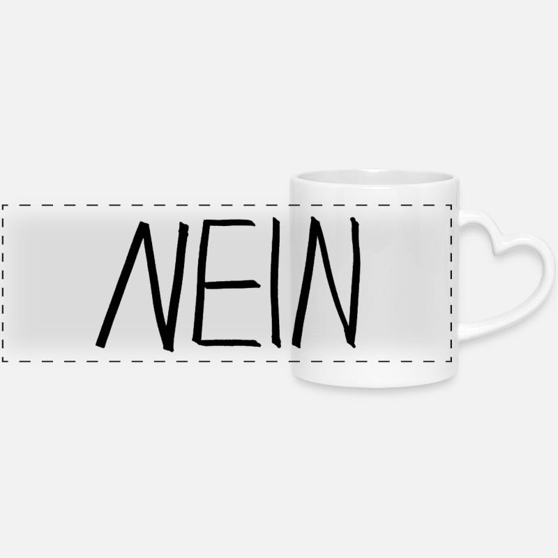 Non - Mug panoramique avec anse en forme de cœur - blanc