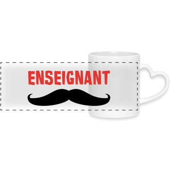 ENSEIGNANT - Mug panoramique avec anse en forme de cœur - blanc - Devant