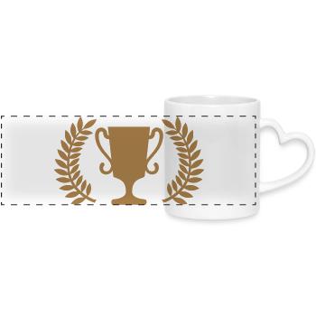 Pokal - Panoramatasse mit Herzhenkel - Weiß - Vorne