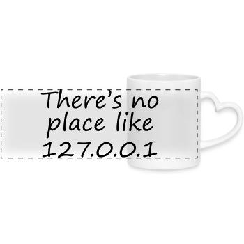 Geek - Panoramic mug with heart handle - white - Front