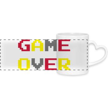Game Over / Geek / Gaming / Gamer / Gamer / Player - Panoramic mug with heart handle - white - Front