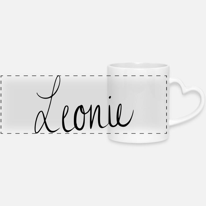 Léonie - Mug panoramique avec anse en forme de cœur - blanc