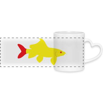 Epalzeorhynchos bicolor rouge et jaune - Mug panoramique avec anse en forme de cœur - blanc - Devant