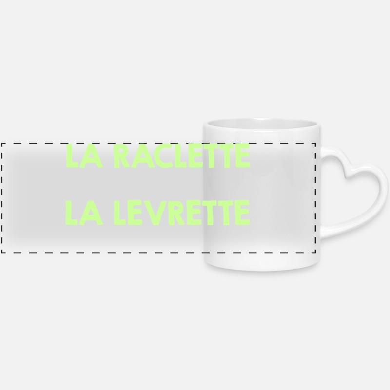 Raclette is Good is better - Panoramic mug with heart handle - white