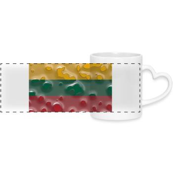 Gift for Lithuania - Panoramic mug with heart handle - white - Front