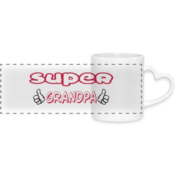 Grandpa / Papy / Grandfather / Grandad - Panoramic mug with heart handle - white - Front