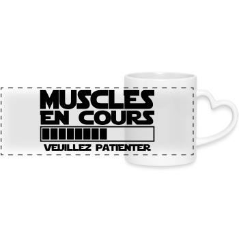 Muscles en cours nouveau - Mug panoramique avec anse en forme de cœur - blanc - Devant