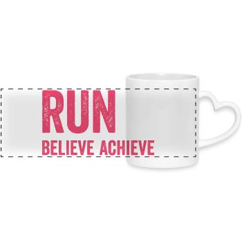 Marathon - Run. Believe. Achieve. - Panoramic mug with heart handle - white - Front