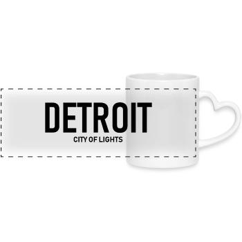 Detroit - City of Lights - USA - Michigan - Panoramic mug with heart handle - white - Front