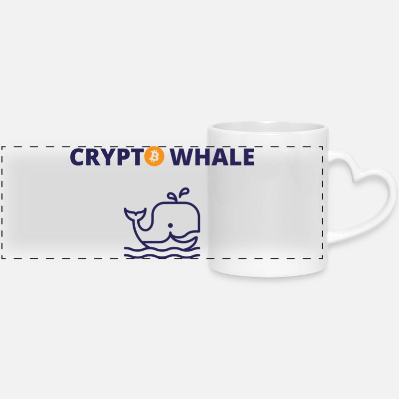 Krypto-Wal - Panoramatasse mit Herzhenkel - Weiß