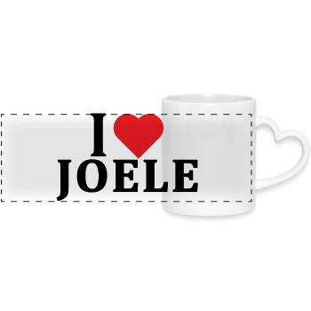 nom du t-shirt J’aime Joele idée cadeau t-shirt - Mug panoramique avec anse en forme de cœur - blanc - Devant