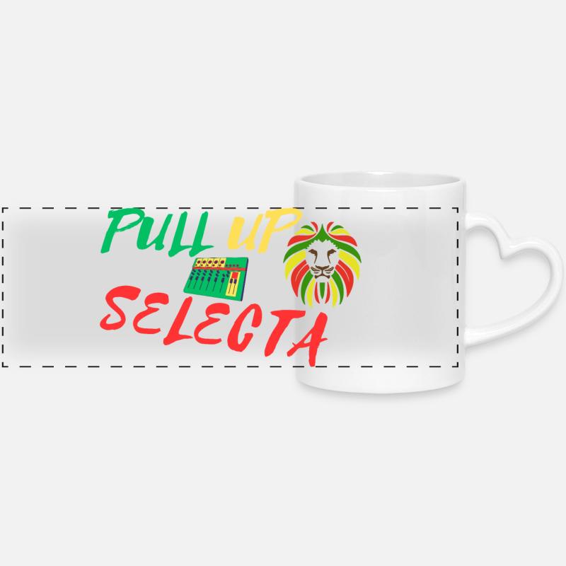 pull up - Mug panoramique avec anse en forme de cœur - blanc